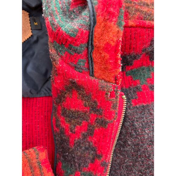 Vintage Woolrich Aztec Southwestern Hooded Wool Chore Coat M Pattern Print Red - Picture 12 of 15